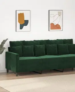 Pohovky a gauče 3miestna pohovka Dekorhome Zelená