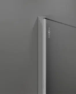Sprchové dvere MEXEN/S - KIOTO Sprchová zástena WALK-IN 110x200 cm 8 mm, chróm, Transparent / matné sklo 800-110-101-01-35