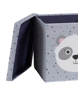 Boxy na hračky LOVE IT STORE IT - Úložný box na hračky s krytom Happy Kids - Panda