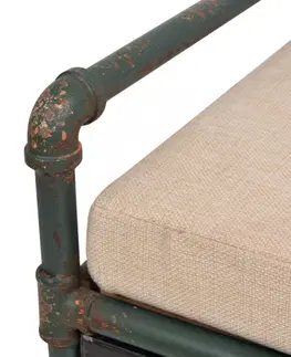 Lavice a stoličky Úložná lavice hnedá / krémová / čierna Dekorhome