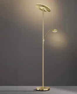 Osvetlenie smerom hore FISCHER & HONSEL LED stojacia lampa Dent rameno čítanie CCT mosadz