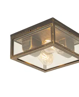 Vonkajsie stropne svietidla Vintage stropné svietidlo starožitné zlaté IP44 2-svetlo - Charlois