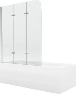 Sprchové dvere MEXEN/S - Cubik obdĺžniková vaňa 170 x 70 cm s panelom + vaňová zástena 120 cm, transparent, chróm 550317070X9012030100