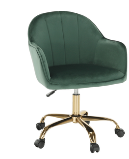 Kancelárske stoličky KONDELA Erol kancelárske kreslo zelená / zlatá