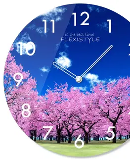 Hodiny Nástenné sklenené hodiny Stromy Flex z67b s-2-x, 30 cm