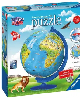 Hračky puzzle RAVENSBURGER - Detský Globus (Anglický) 180 Dielikov
