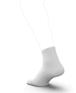 ponožky Bežecké ponožky RUN500 stredne vysoké 2 páry biele