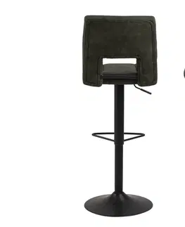 Barové stoličky Dkton Dizajnová barová stolička Almonzo, olivovo zelená
