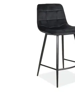 Barové stoličky Signal Barová stolička MILA H-2 | Velvet Farba: Čierna / Bluvel 19