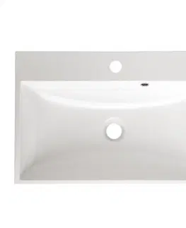 Kúpeľňový nábytok MEREO - Aira, kúpeľňová skrinka s umývadlom z liateho mramoru 61 cm, biela CN710M
