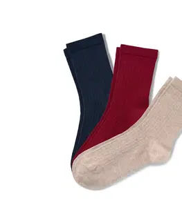 Socks Ponožky z rebrovaného úpletu, 3 páry