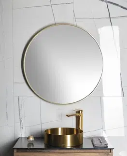 Kúpeľňa SAPHO - AURUM nerezové umývadlo, priemer 38 cm, vrátane výpuste, zlatá matná AU201