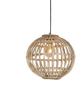 Zavesne lampy Vidiecka závesná lampa z prírodného bambusu - Cane Ball 40
