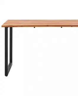 Záhradné stoly Záhradný stôl hnedá / čierna Dekorhome 140x80x75 cm