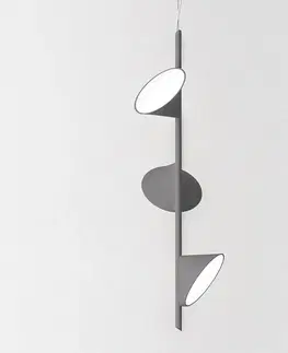 Závesné svietidlá Axo Light Závesné svietidlo Axolight Orchid LED, trojsvetelné, sivé