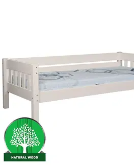 Drevené postele Postel Lucas 90x200 borovica morená bielená