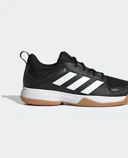 detské tenisky Detská obuv na hádzanú Adidas Ligra čierno-biela