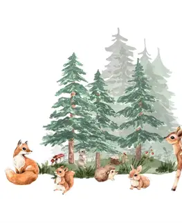 Nálepky na stenu Nálepka na stenu - Forest lesné zvieratká