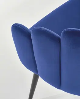 Jedálenské stoličky HALMAR K410 jedálenské kreslo granátová (Velvet) / čierna