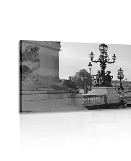Čiernobiele obrazy Obraz most Alexandra III. v Paríži v čiernobielom prevedení