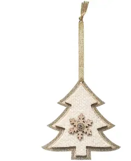 Vianočné dekorácie – do vnútra Ozdoba drevený stromček biela 12 cm 175942