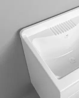 Kúpeľňa AQUALINE - Plastová výlevka so skrinkou 60x50 cm, vrátane sifónu PI6050-01