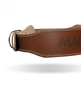 Opasky na cvičenie MADMAX Fitness opasok Full Leather Chocolate Brown  S