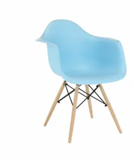 Stoličky Kreslo, modrá/buk, DAMEN 2 NEW