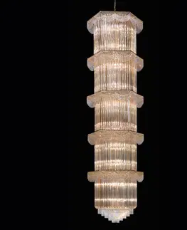 Závesné svietidlá Patrizia Volpato Závesná lampa Cristalli 340 cm vysoká, jantárová