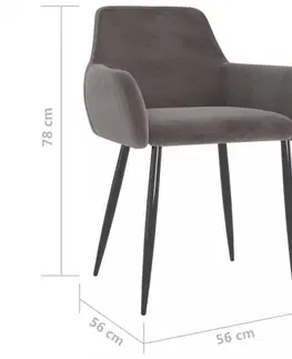 Jedálenské stoličky a kreslá Jedálenská stolička 2 ks zamat / kov Dekorhome Čierna