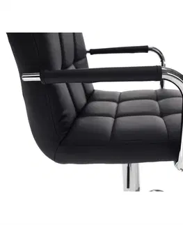 Barové stoličky Barová stolička, čierna ekokoža/chróm, LEORA 2 NEW