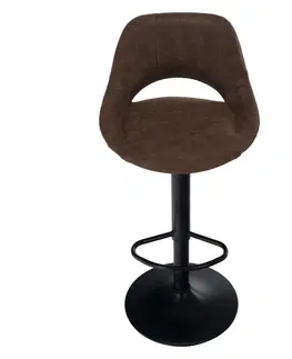 Barové stoličky Barová stolička, hnedá látka s efektom brúsenej kože, LORASA NEW