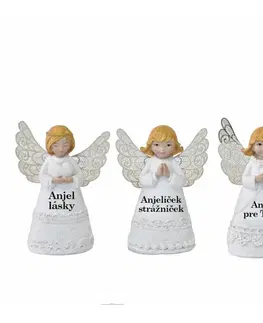 Sošky, figurky - anjeli MAKRO - Anjel dekorácia 10cm rôzne nápisy