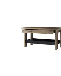 Konferenčné stoly Konsimo Sp. z o.o. Sp. k. Konferenčný stolík LANDU 50x100 cm dub kláštorný/čierna 