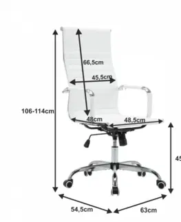 Kancelárske stoličky KONDELA Azure 2 New kancelárske kreslo s podrúčkami biela / chróm
