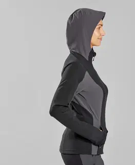 bundy a vesty Dámska vetruvzdorná bunda MT900 na turistiku čierna