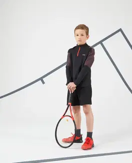 bedminton Chlapčenské tenisové šortky Dry čierne