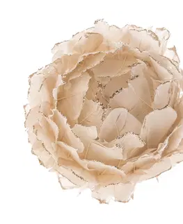 Vianočné dekorácie Závesný kvet z peria ružová, 8 cm