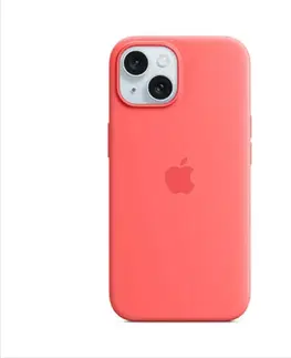 Puzdrá na mobilné telefóny Silikónový zadný kryt pre Apple iPhone 15 Plus s MagSafe, svetlo melónová MT163ZMA