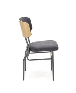Jedálenské stoličky HALMAR Smart KR jedálenská stolička čierna / dub prírodný