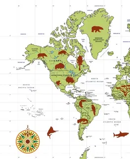 Tapety mapy Tapeta mapa so zvieratami