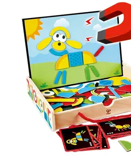 Drevené hračky HAPE - Magnetický kufrík s tvarmi