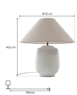 Lampy na nočný stolík Lucande Stolná lampa Lucande Thalorin, výška 47 cm, keramika