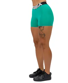 Dámske šortky Fitness šortky s vysokým pásom Nebbia GLUTE PUMP 240 Green - L