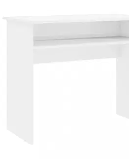 Pracovné stoly Písací stôl s policou 90x50 cm Dekorhome Biela lesk