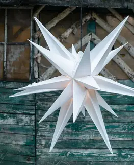 Vianočné svetelné hviezdy STERNTALER Dekoračná hviezda XXL exteriér 18-cípa Ø80cm biela