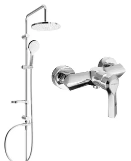 Sprchy a sprchové panely MEXEN/S - Erik sprchový stĺp vrátane sprchovej batérie Sabre, chróm 72140205-00