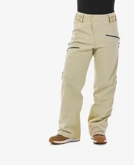 nohavice Pánske lyžiarske nohavice FR100 béžové