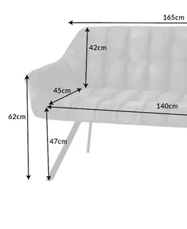 Lavice do jedálne LuxD Dizajnová lavica Vallerina 165 cm sivý zamat