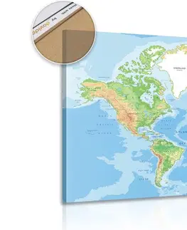 Obrazy na korku Obraz na korku klasická mapa sveta